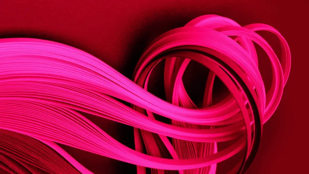 Pink loops of rolled paper strips