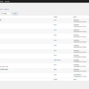 Admin pages