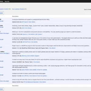 Plugins included in sample site